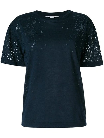 Shop Stella Mccartney Star Cut-out T-shirt - Blue