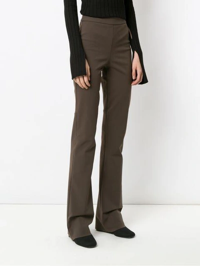 Shop Gloria Coelho High Rise Straight-fit Trousers In Brown