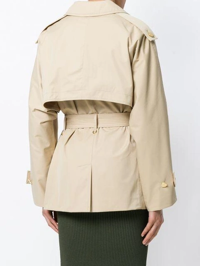 Shop Michael Michael Kors Short Trench Coat - Neutrals