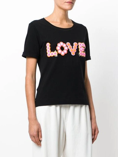Shop Fendi Love-appliqué T-shirt - Black