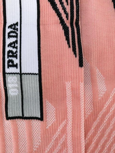 Shop Prada Logo Ankle Socks In Pink