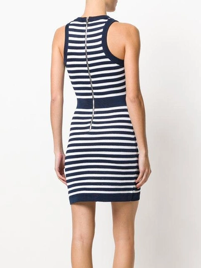 Shop Balmain Slim Striped Dress