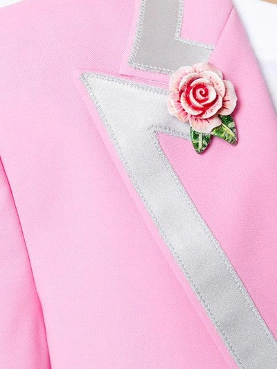 Shop Dolce & Gabbana Single-breasted Rose Blazer In Pink