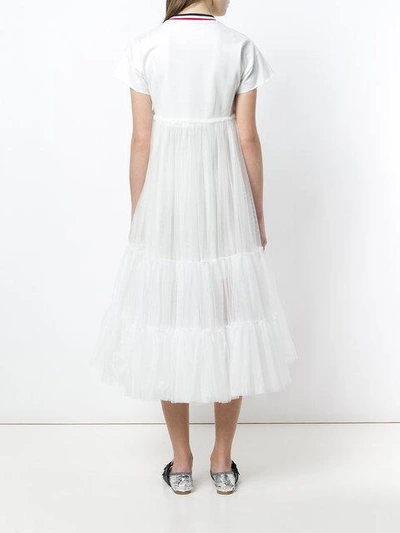 Shop Moncler T-shirt Tulle Dress In White