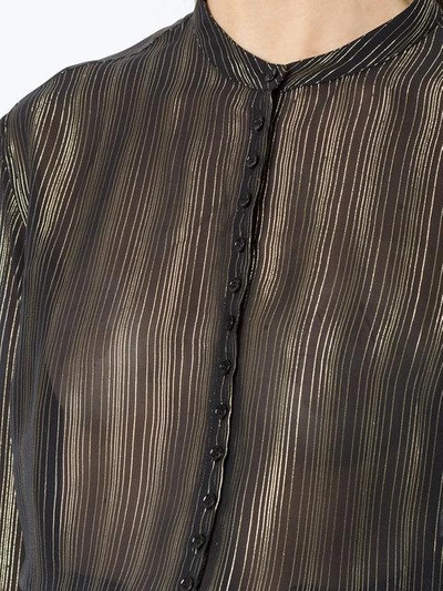 Shop Saint Laurent Stripe-pattern Sheer Blouse In Black