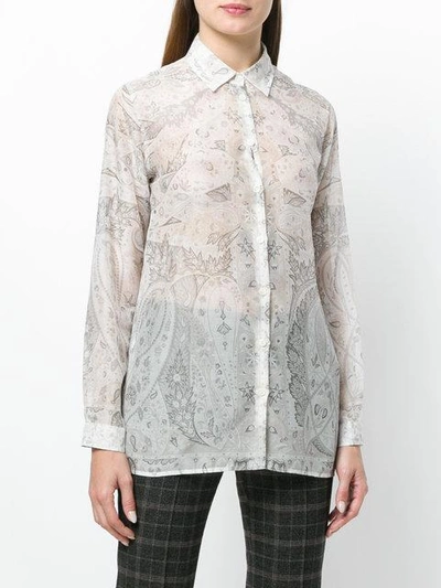 Shop Etro Printed Sheer Shirt