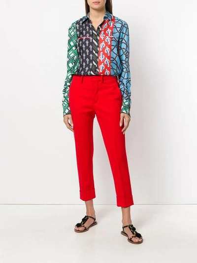Shop Carven Printed Panel Shirt In Multicolour