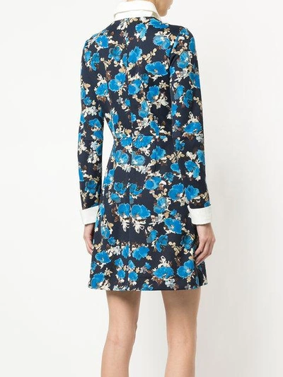 Shop Dalood Side Button Floral Print Dress - Blue