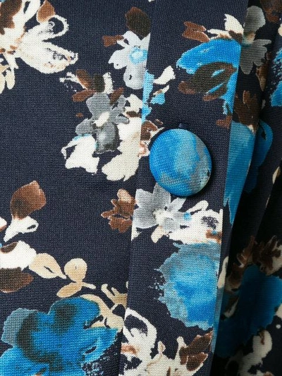 Shop Dalood Side Button Floral Print Dress - Blue