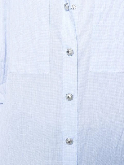 Shop Balmain Embossed Button Shirt In Blue