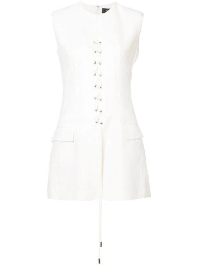 Shop Derek Lam Tuxedo Vest With Lacing Detail In White