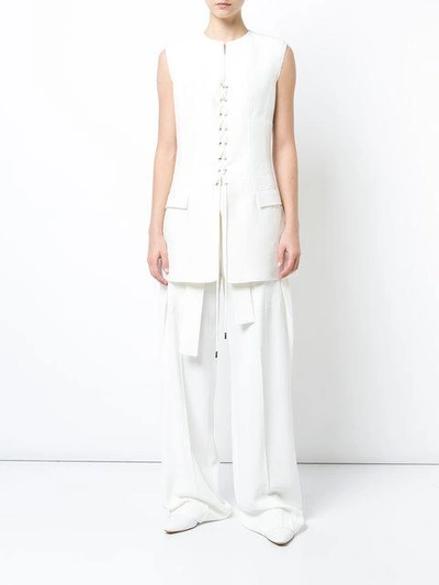 Shop Derek Lam Tuxedo Vest With Lacing Detail In White