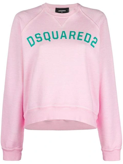 Shop Dsquared2 Logo Printed Sweatshirt In Pink