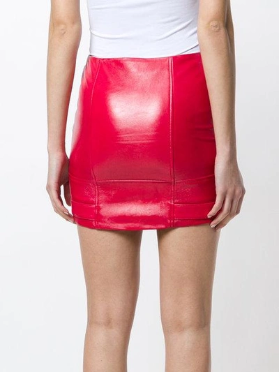 Shop Manokhi Zipped Mini Skirt In Red