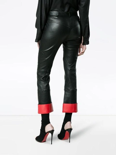 Shop Alexander Mcqueen Skinny Cropped Leather Trousers
