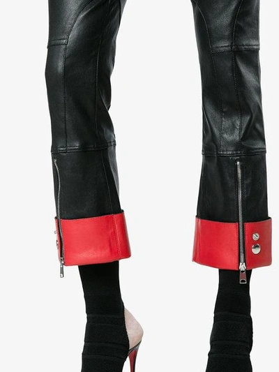 Shop Alexander Mcqueen Skinny Cropped Leather Trousers