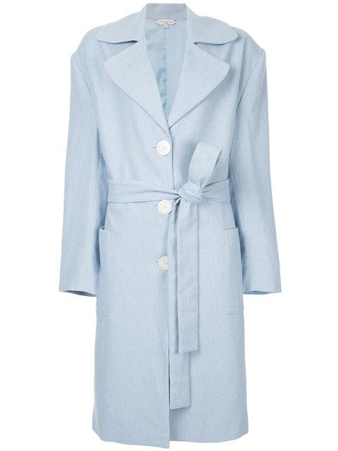 Natasha Zinko Printed Cotton-blend Coat In Pale Blue | ModeSens