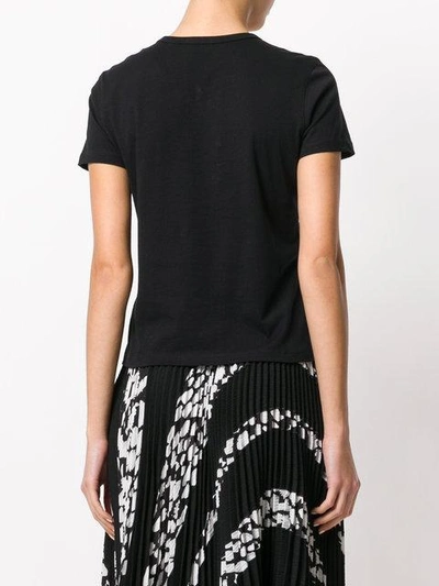 Shop Red Valentino Dove Embroidered T-shirt In Black