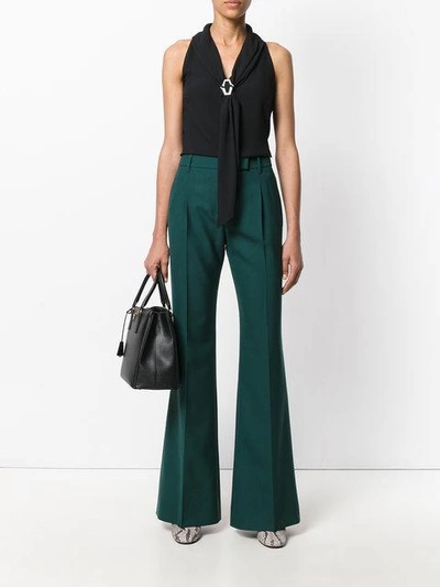 Shop Prada High-waisted Tailored Trousers - Green