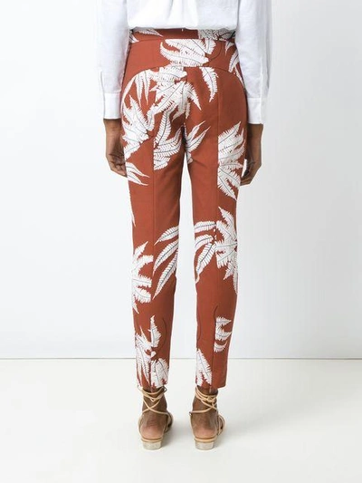 Shop Andrea Marques Printed Straight Trousers - Brown