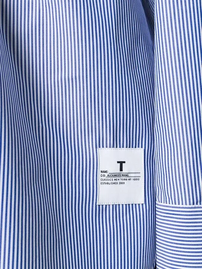 Shop Alexander Wang T T By Alexander Wang Deconstructed Striped Shirt - Blue