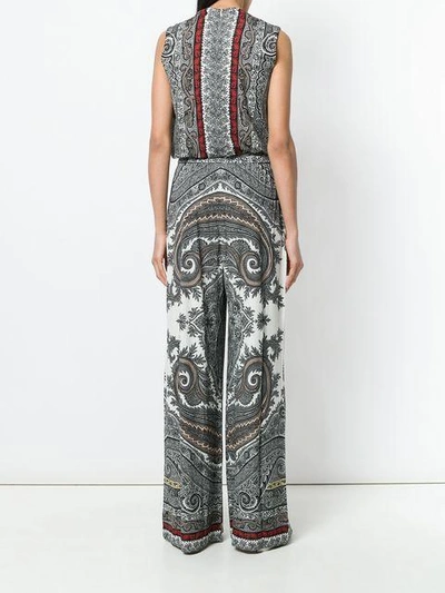 Shop Etro Printed Jumpsuit In White