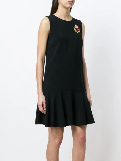 Shop Dolce & Gabbana Sacred Heart Appliqué Mini Dress In Black