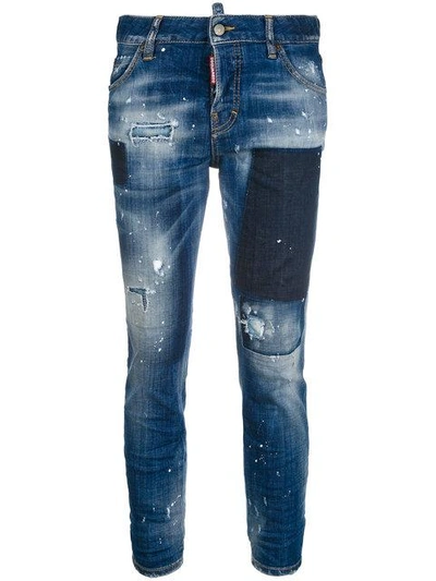 Shop Dsquared2 Cool Girl Cropped Jeans In Blue