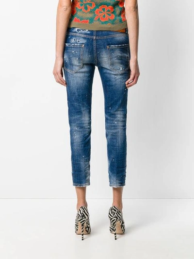 Shop Dsquared2 Cool Girl Cropped Jeans In Blue