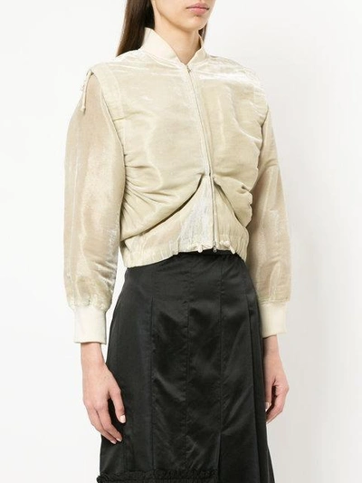 Shop Comme Des Garçons Iredecent Bomber Jacket In Brown