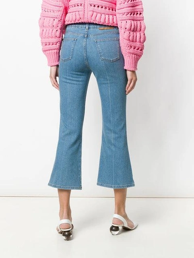 Shop Stella Mccartney Cropped Flared Jeans In Blue