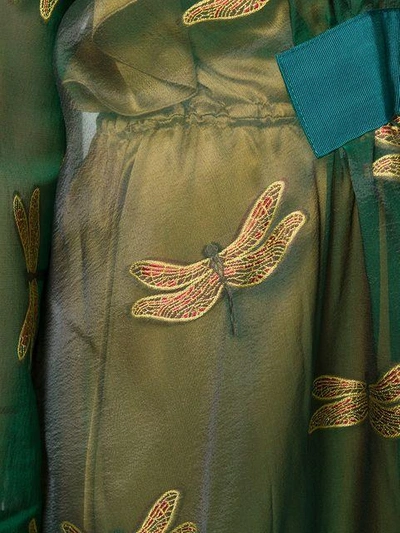 embroidered long-sleeve robe