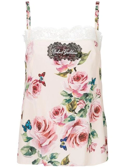 Shop Dolce & Gabbana Floral Camisole - Pink
