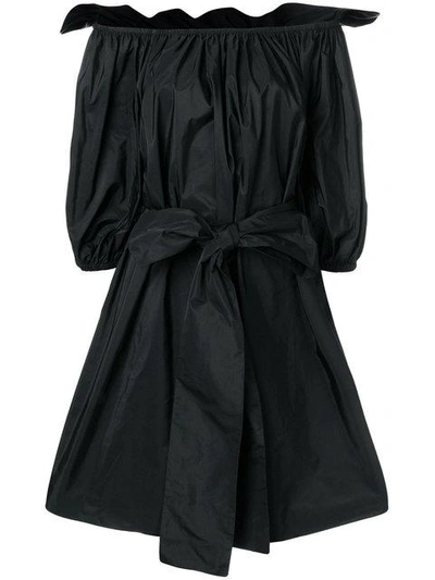 Shop Stella Mccartney Off-the-shoulder Bow Dress - Black