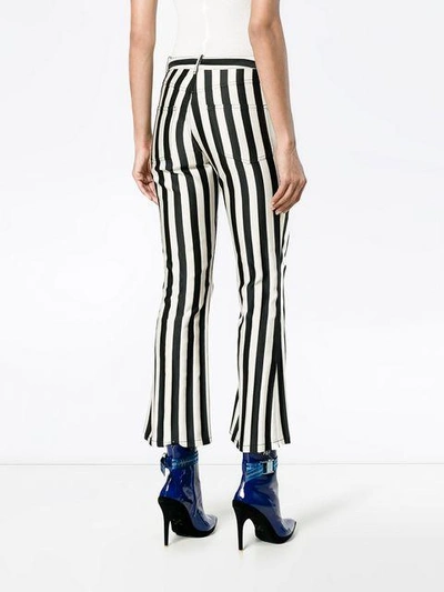 Shop Marques' Almeida Mid Rise Striped Flared Trousers In Black