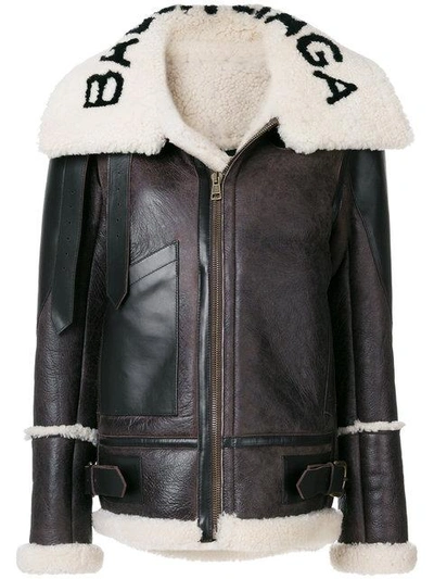 Shop Balenciaga Bal Le Bombadier Jacket In Brown