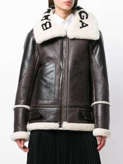 Shop Balenciaga Bal Le Bombadier Jacket In Brown