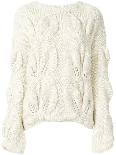 Shop Oneonone Textured Leaf Jumper