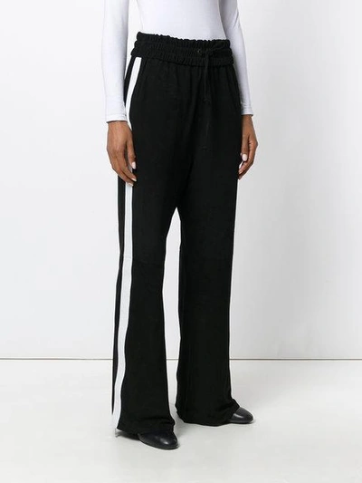 Shop Manokhi Wide Leg Track Pants In Black