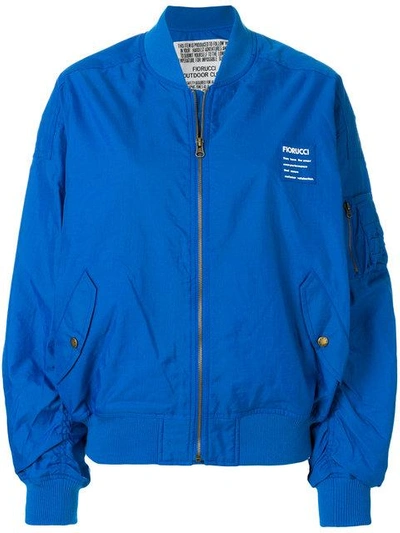 Shop Fiorucci Lou Bomber Jacket In Blue