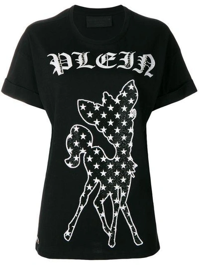 Shop Philipp Plein Deer Motif T-shirt - Black