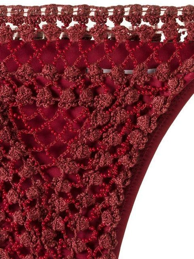 Shop Amir Slama Crochet Bikini Set In Red