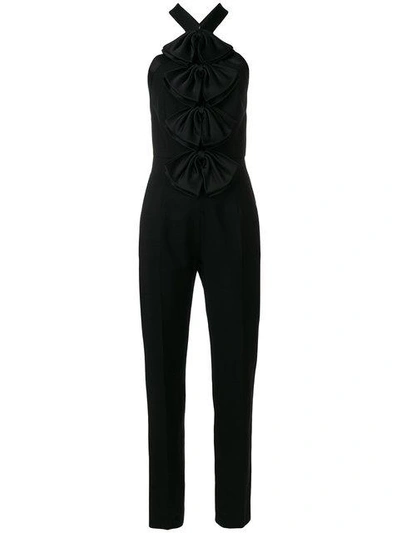 Shop Givenchy Halter Bow Jumpsuit In Black