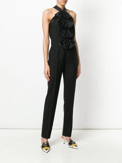 Shop Givenchy Halter Bow Jumpsuit In Black