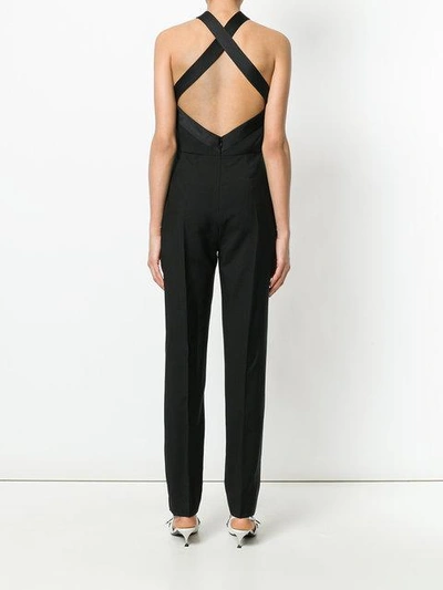 Shop Givenchy Halter Bow Jumpsuit In Black