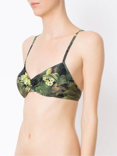 Shop Lygia & Nanny Cassis Printed Bikini Top In Green