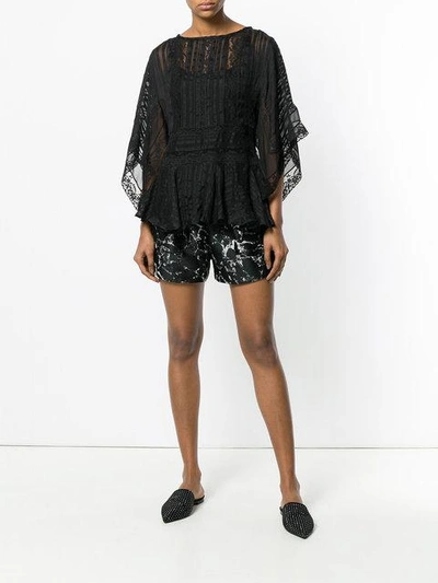 Shop Zimmermann Lace Kaftan Blouse - Black