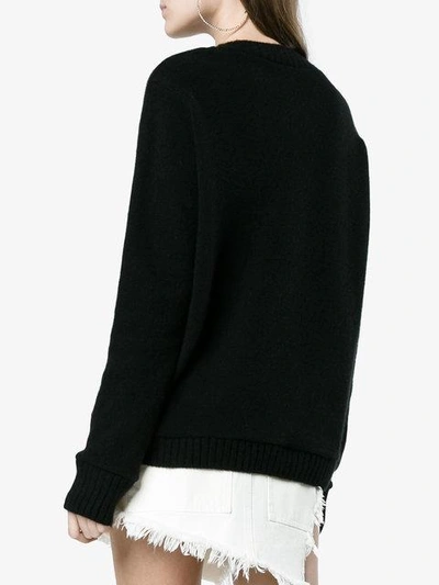 Shop The Elder Statesman Lightning Intarsia Jumper In Black