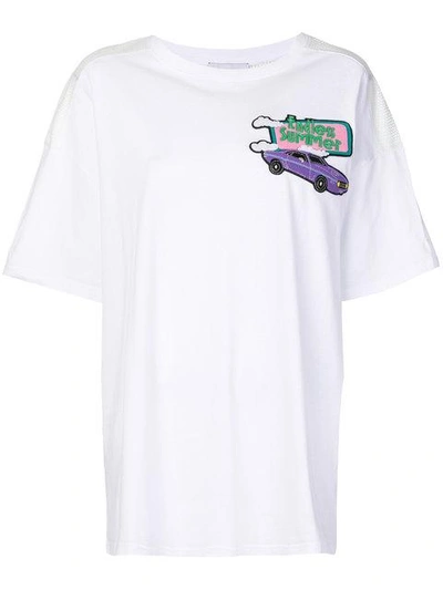 Shop Mira Mikati Car Patch Oversized T-shirt - White