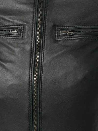 Shop R13 Fitted Leather Jacket In Black